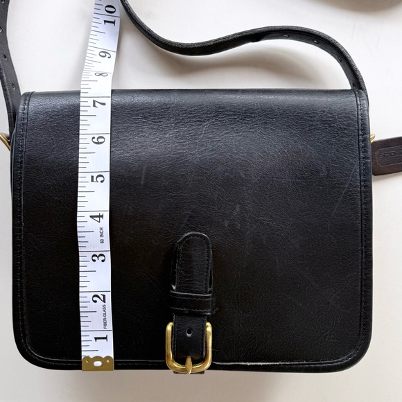 Vintage Coach Saddle Pouch Bag 9590 Black Glovetanned Leather New York City USA - Picture 15 of 15
